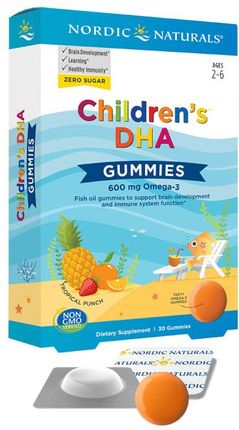 Nordic Naturals Children's DHA Gummies 600mg Omega-3 Owoce Tropikalne 30szt
