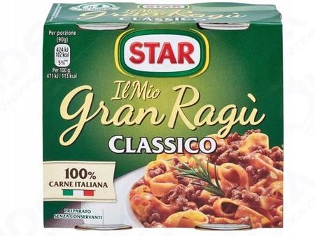 Star Gran Ragu sos z classico do spaghetti 2szt