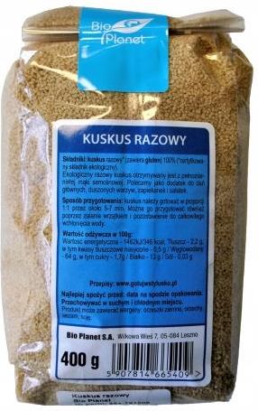 Kuskus razowy Bio Bio Planet 400g - zdjęcie 1 Kuskus razowy Bio Bio Planet 400g