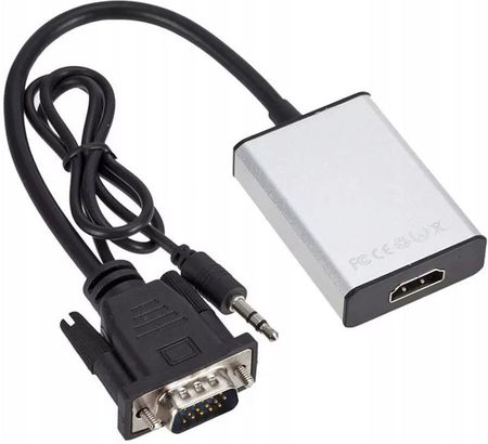 SWIATKABLI ADAPTER OBRAZU DŹWIĘKU Z VGA + JACK 3,5MM DO HDMI  (2D10122)