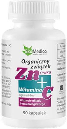 EkaMedica Organiczny związek cynku + Witamina C 90 kaps