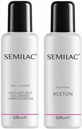 Semilac Czysty Aceton + Cleaner Do Hybryd 2X 125ml