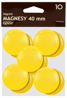 Grand Magnesy Do Tablic Okrągłe 40Mm Żółte /10 Szt.