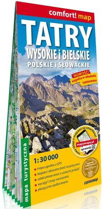 Tatry Wysokie i Bielskie Polskie i Słowackie. Laminowana mapa turystyczna,1:30 000