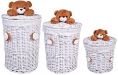 Zdjęcie Zestaw koszy wiklinowych MIŚ komplet – 15L 40L 75L - biały - Lipsk