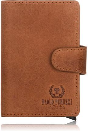 Skórzany portfel męski koniakowy RFID Paolo Peruzzi RFID IN-69-CG - Koniak