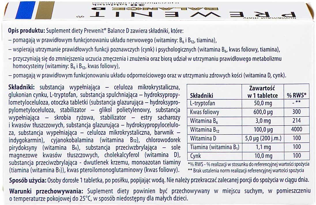 Prewenit Balance D 30 tabl - Opinie i ceny na Ceneo.pl