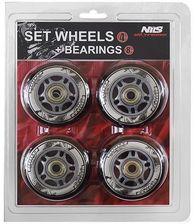 Zdjęcie Hms Zestaw 4 Kółek Pu 84X24 82A + Abec-9 Chrome Nils Matowe - Łańcut