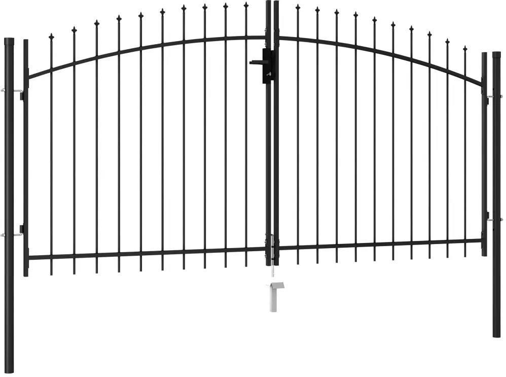 Brama dwuskrzydłowa z grotami, stalowa, 3x1,5 m, c - zdjęcie 2 Brama dwuskrzydłowa z grotami, stalowa, 3x1,5 m, c