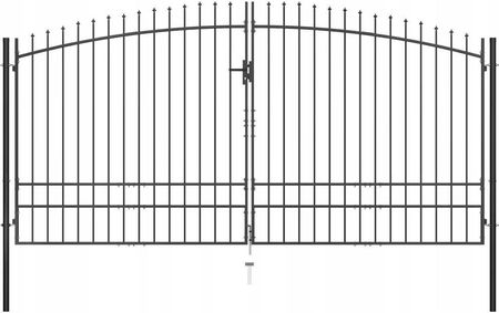 Brama Dwuskrzydłowa Z Grotami Stal 400 x 248 cm