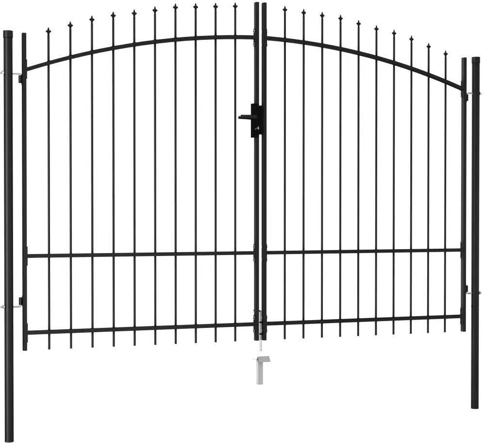 Brama dwuskrzydłowa z grotami, stal, 3x1,75 m, cza - zdjęcie 4 Brama dwuskrzydłowa z grotami, stal, 3x1,75 m, cza