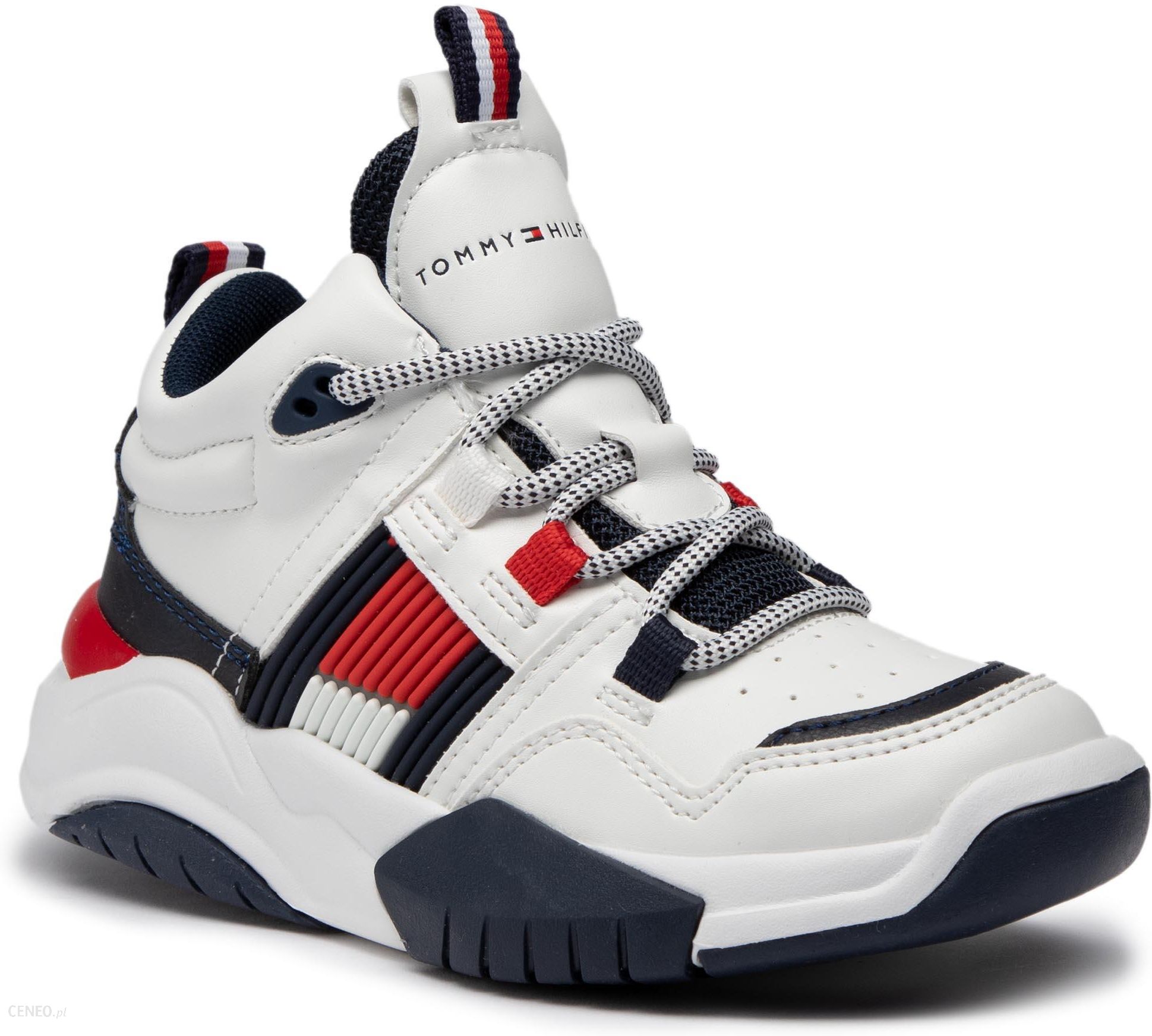 Tommy Hilfiger Sneakersy Mid Cut Lace Up Sneaker T3b4 0815 M White 100 Ceny I Opinie Ceneo Pl