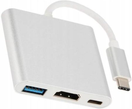 SWIATKABLI ADAPTER USB-C NA HDMI / USB A 3.0 + ŁADOWANIE  (2D30419)