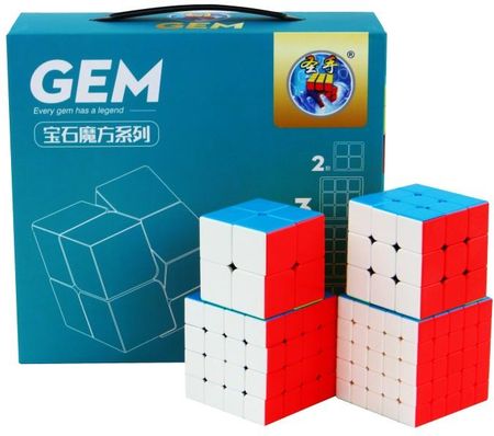 Shengshou Zestaw Gem 2X2 + 3X3 + 4X4 + 5X5 Stickerless Bright