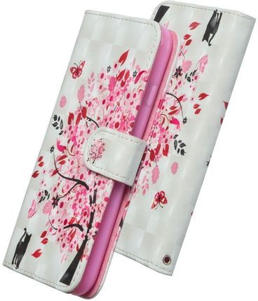 Xgsm Etui Wallet do Xiaomi Redmi Note 8 Pro Flowered Tree Biały