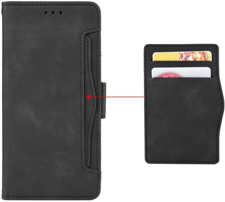 Erbord Etui Wallet do LG Velvet Card Slot case Black Czarny