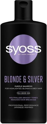 Syoss Blonde & Silver Purple Shampoo Szampon Neutralizujący Żółte Tony Do Włosów Blond I Siwych 440 ml