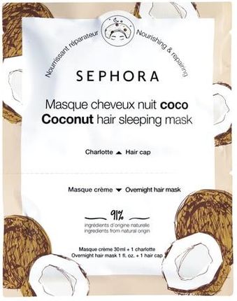 Sephora Collection  Maska Do Włosów Na Noc   Kremowa Maska I Czepek Na Włosy  Masq Cheveux Nuit20 Coco
