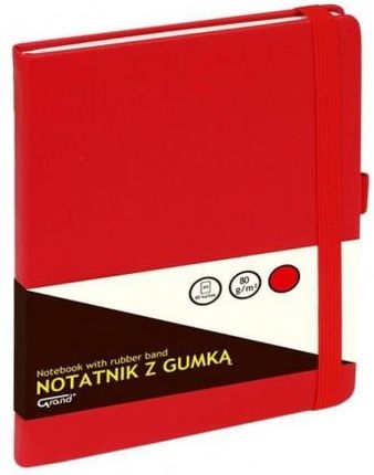 Notatnik A5/80K Kratka Z Gumką Czerwony Grand