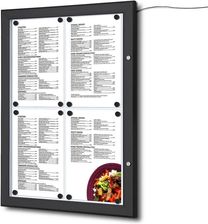 Jansen Display Czarna gablota na menu 4 x A4 z oświetleniem LED