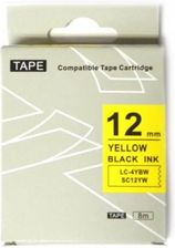Zdjęcie Taśma do Epson SC12YW zamiennik LC-4YBW 12mm czarny/żółtej - Dobrodzień