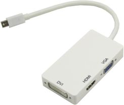 GAT PRZEJŚCIÓWKA KONWERTER ADAPTER Z MINI DISPLAYPORT DO HDMI DVI VGA BIAŁY (00020J5)