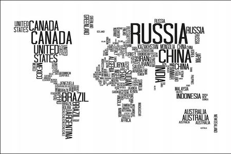 FOTOTAPETA MAPA ŚWIATA NAPISY DO SYPIALNI 60X90