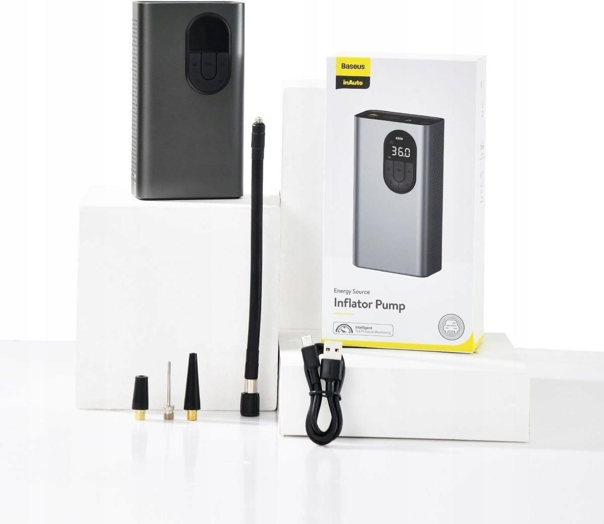 Baseus mini kompresor samochodowy CRCQB02-0A - zdjęcie 7 Baseus mini kompresor samochodowy CRCQB02-0A