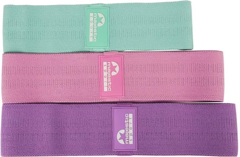 Majestic Sport Zestaw Gum Do Ćwiczeń Hip Band 3Szt + Woreczek Mhb4503 