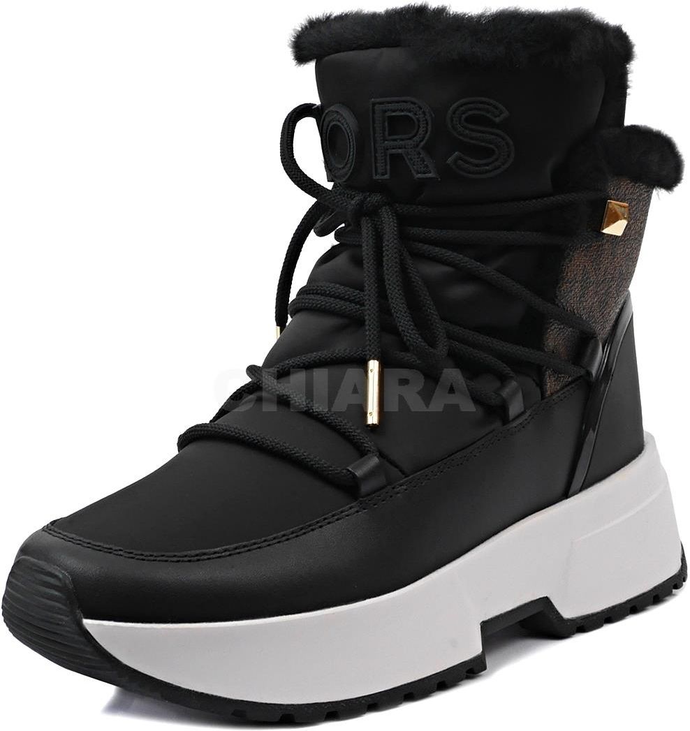 michael michael kors cassia metallic nylon and leather boot
