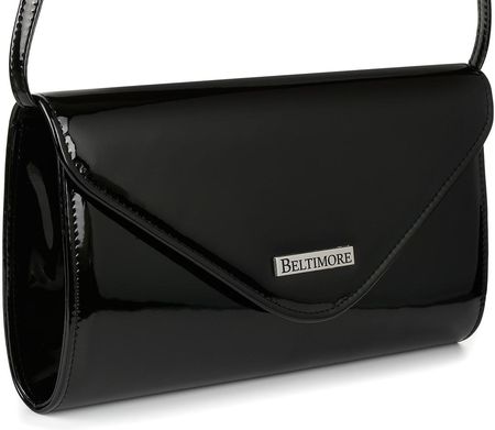 Czarna lakierowana damska torebka wieczorowa kopertówka BELTIMORE M78