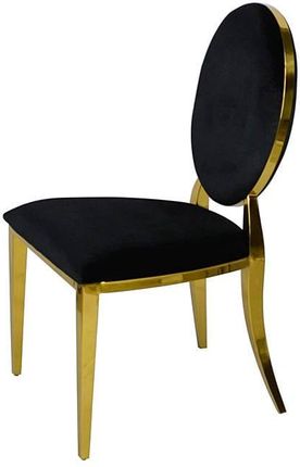 BellaCasa Złote krzesło Ludwik Gold glamour black czarne