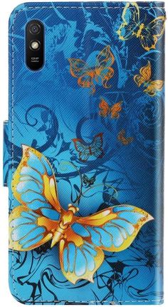 Erbord Etui Flexi Book do Xiaomi Redmi 9A Butterflies Niebieski