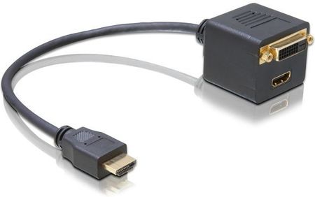 Delock ADAPTER HDMI(M)-HDMI(F)+DVI-25PIN(F) (65054)