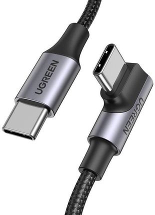 UGREEN KABEL KĄTOWY USB-C DO USB-C  US334 5A, PD 100W, 1M (CZARNY)  (20057UNIW)