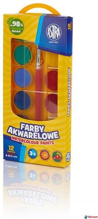 Farby akwarelowe 12 kol.fi 23,5mm pudełko ASTRA 302118001