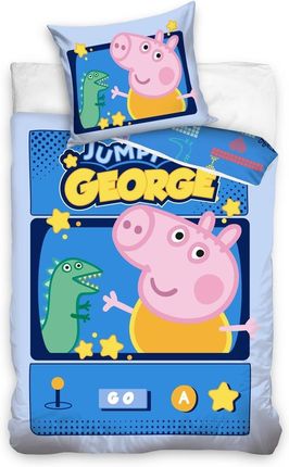 Bawełniana Pościel Dziecięca Świnka Peppa George Jumping Game 140X200Cm 70X90Cm