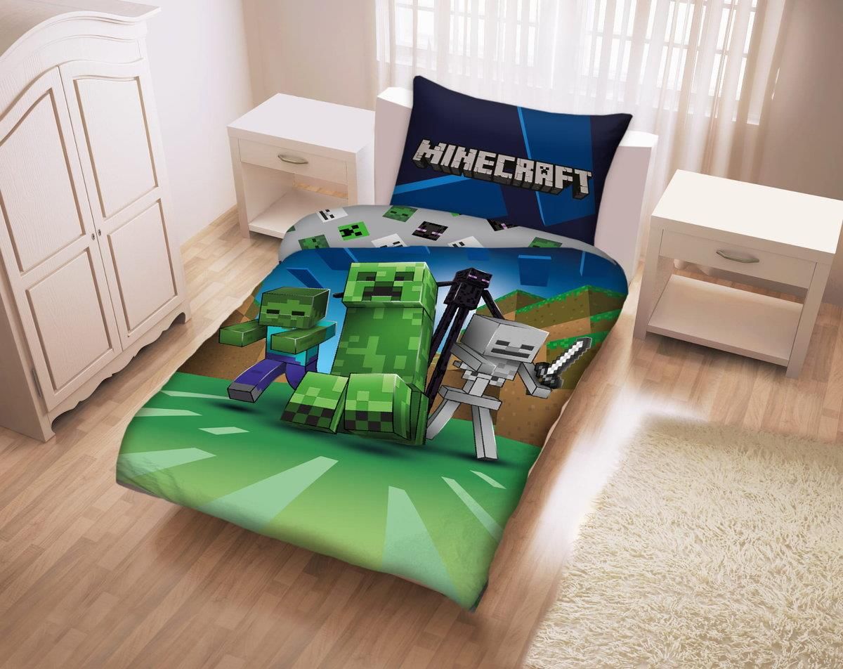 Juego Minecraft Jerry Fabrics Bavlnu011bné Povleu010dení Minecraft Sssleep  Tight, 140 X 200 Cm, 70 X 90 Cm Sabanas Minecraft Cama 90, image size:1200x952
