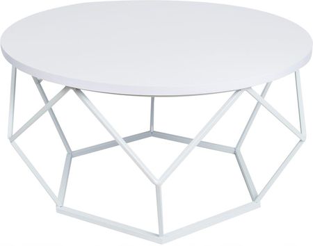 Geometryczny stolik kawowy biały Loft