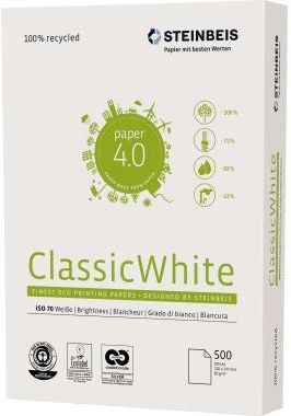 Steinbeis Papier Classic White A4 80G Recyklingowy Do Drukarki I Ksero Ryza 500 Ark.