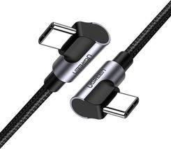 Ugreen Kabel Usb Kątowy Kabel Przewód z Bocznym Wtykiem Usb Typ C - Usb Typ C Power Delivery Quick Charge Fcp 3 A 1 M Szary (70529 Us323)