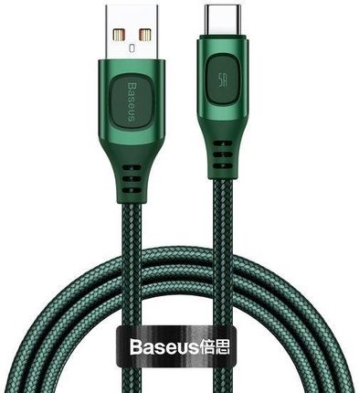 Baseus Kabel Przewód Usb - Usb Typ C do Szybkiego Ładowania Quick Charge, Power Delivery 5 A 1 M Zielony (Catss-A06)