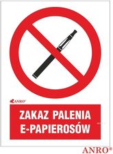 Zdjęcie ANRO TABLICZKA INFORMACYJNA 150X200 "ZAKAZ PALENIA E-PAPIEROWÓW" - Ozimek