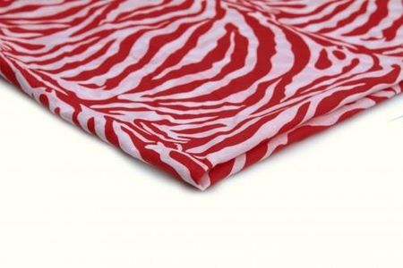 Orient Fashion Bawełna drukowana wzór 9 zebra czerwona