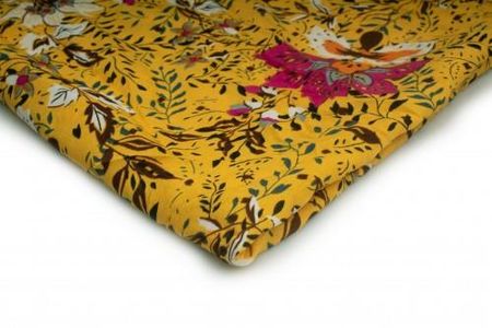Orient Fashion Silky Krepa drukowane wzór nr 4 Żółty