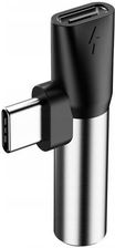 Baseus Adapter Audio Rozdzielacz Do Słuchawek Type-C Mini Jack 3.5Mm + Type-C Srebrny (L41)