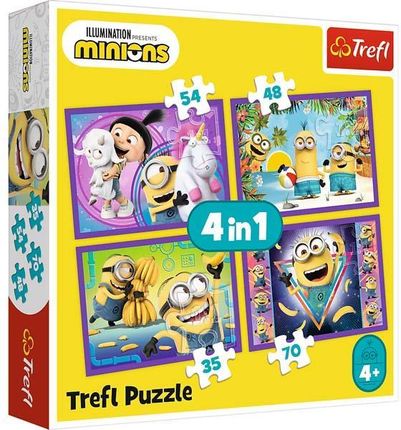 Trefl Puzzle 4W1 W Świecie Minionków 34345