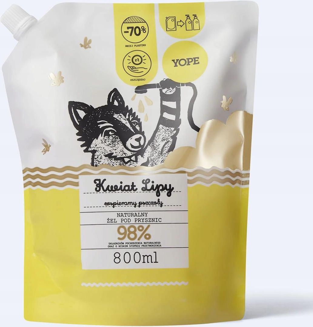 YOPE Żel pod prysznic Kwiat Lipy 800ml - zdjęcie 4 YOPE Żel pod prysznic Kwiat Lipy 800ml