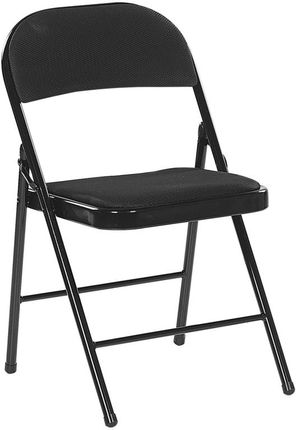 Beliani Zestaw 4 krzeseł składanych metalowy czarne do biura konferencyjne Sparks