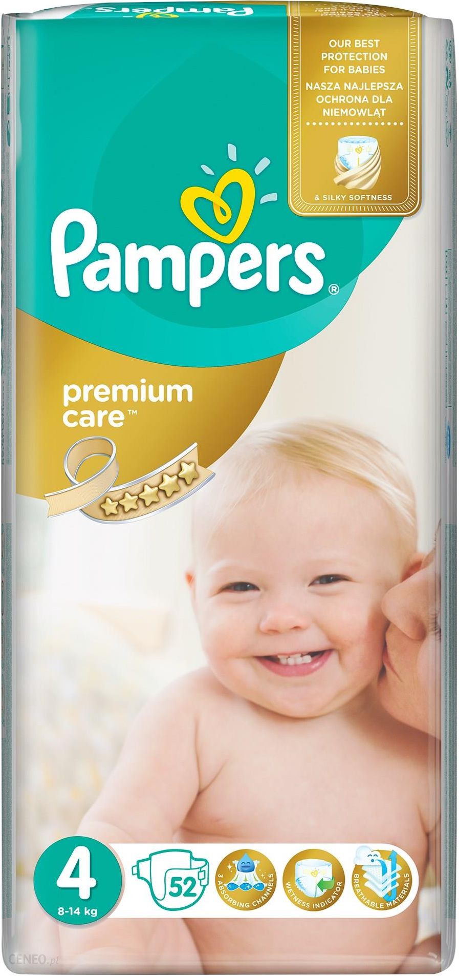 Pampers Pieluchy Premium Care rozmiar 4, 52 pieluszki